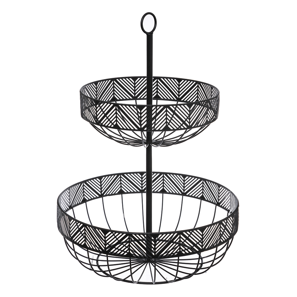 secret-de-gourmet-frieze-metal-2-tier-fruit-basket-black