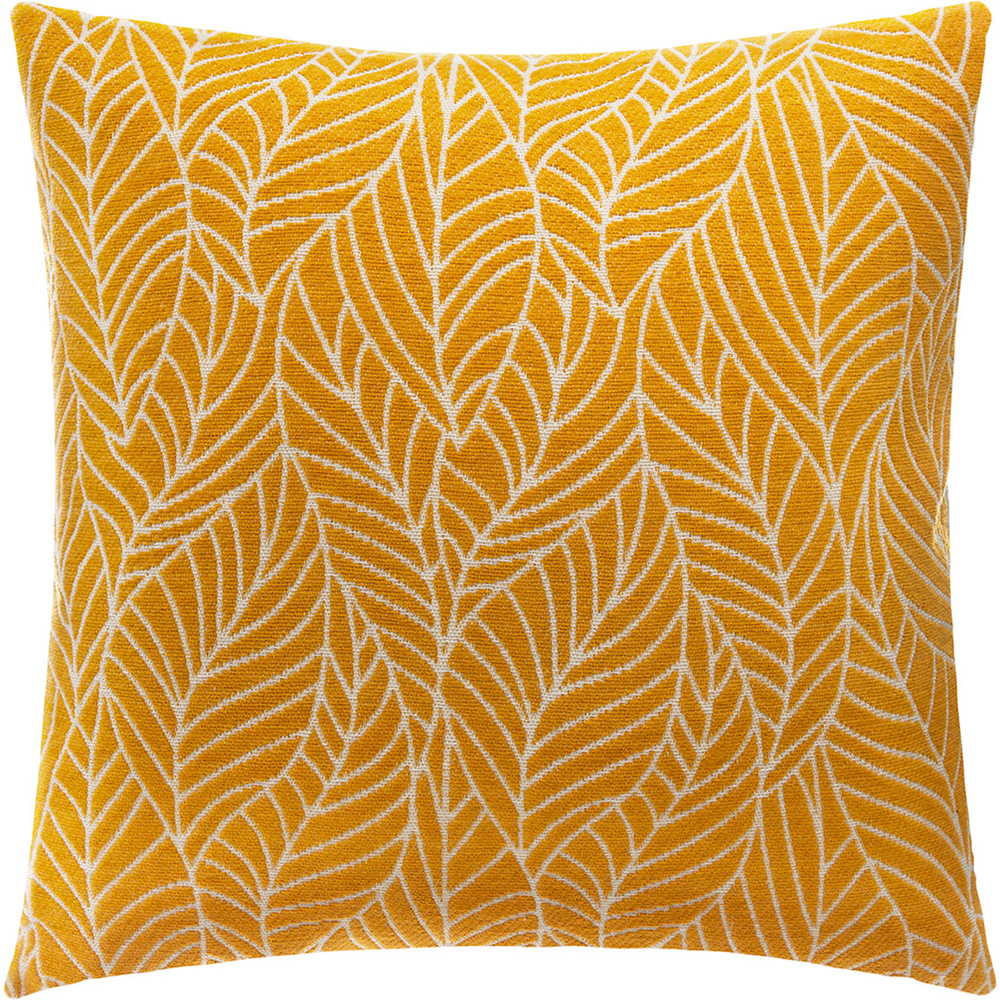 atmosphera-leaf-cushion-cover-yellow-40cm-x-40cm