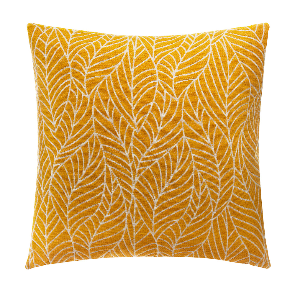 atmosphera-leaf-cushion-cover-yellow-40cm-x-40cm