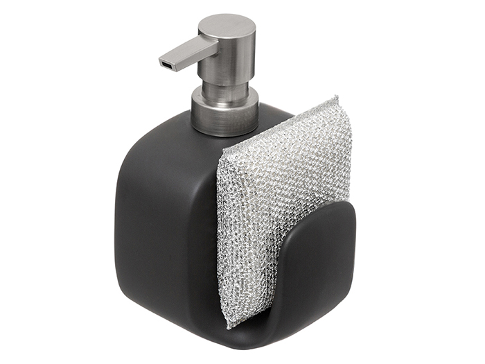 kitchen-sink-with-liquid-soap-dispenser-and-sponge-in-black