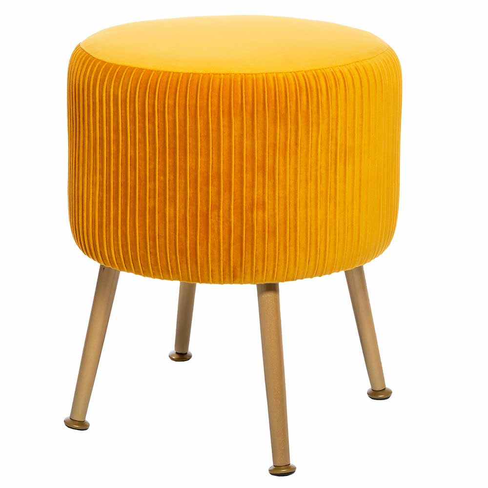 atmosphera-solaro-velvet-side-stool-mustard-yellow-35cm