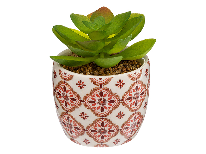 artificial-cactai-plant-in-mediterrean-print-ceramic-pot-4-assorted-colours-7cm-x-9cm