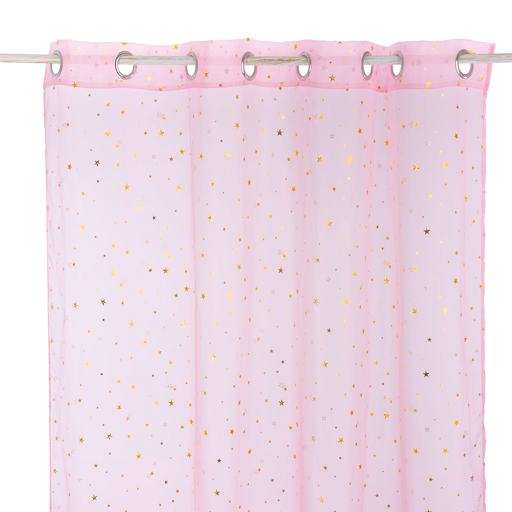 atmosphera-kids-foil-star-print-eyelet-sheet-curtain-2-assorted-colours