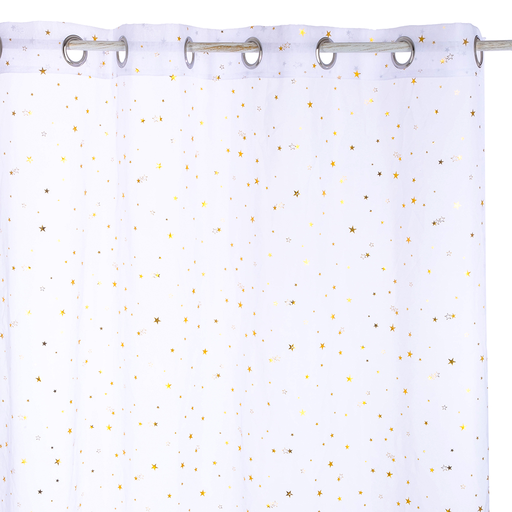 atmosphera-kids-foil-star-print-eyelet-sheet-curtain-2-assorted-colours