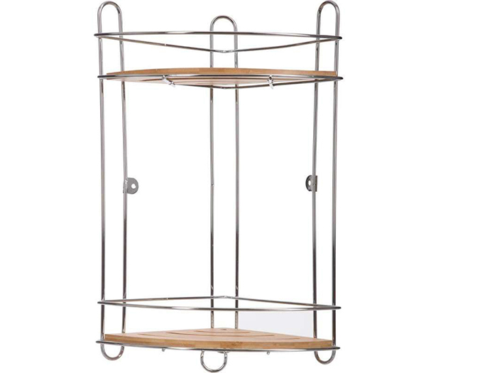 bamboo-and-metal-corner-shower-caddy