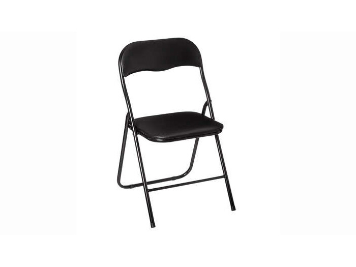 steel-structure-and-faux-leather-folding-chair-black