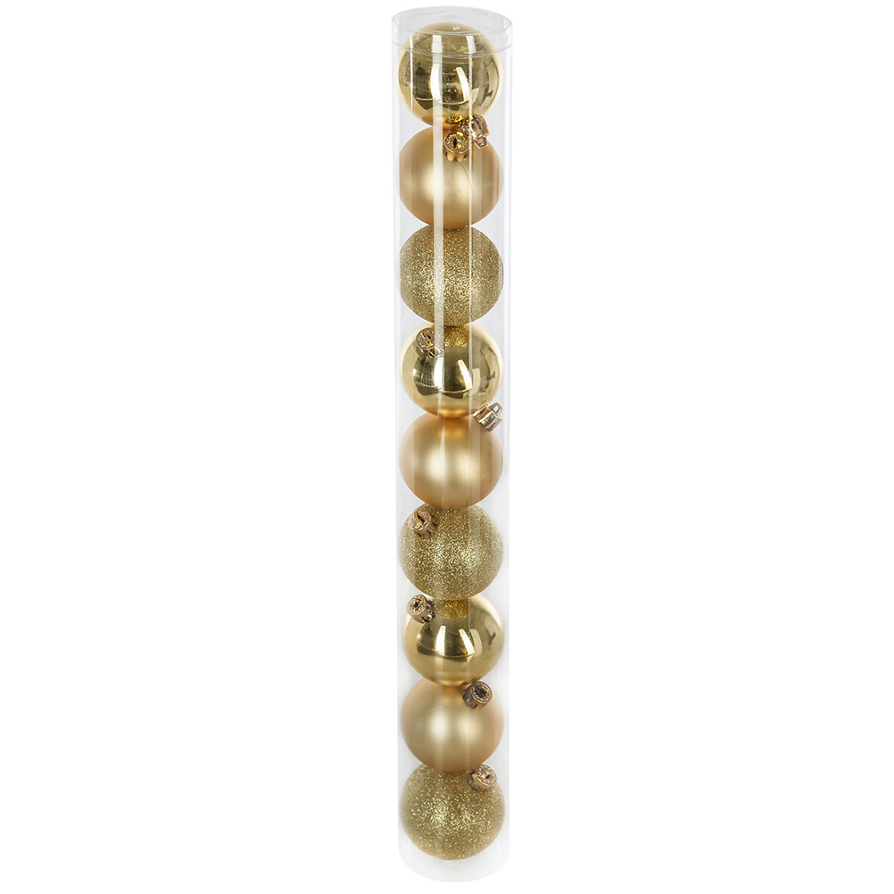 atmosphera-christmas-baubles-set-of-9-pcs-gold-mix-plastic-balls-6-cm