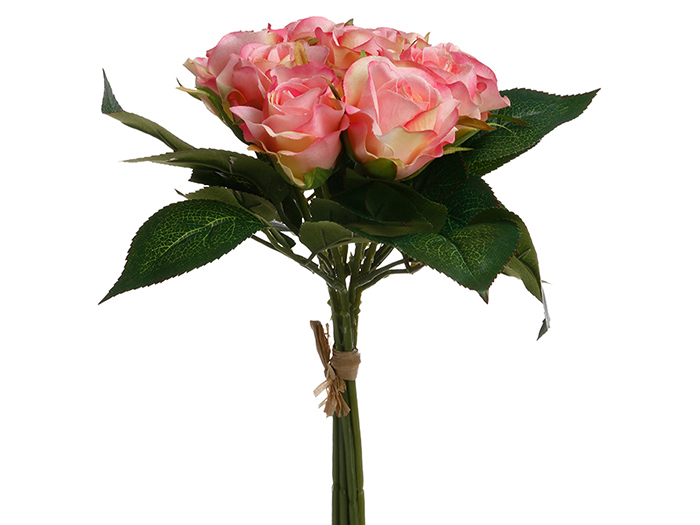artificial-rose-bouquet-in-pink-24-cm