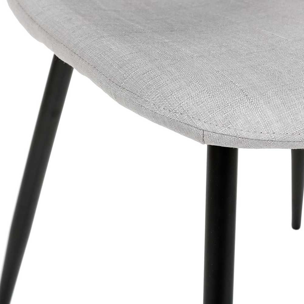 atmosphera-tyka-fabric-dining-chair-grey-with-black-legs