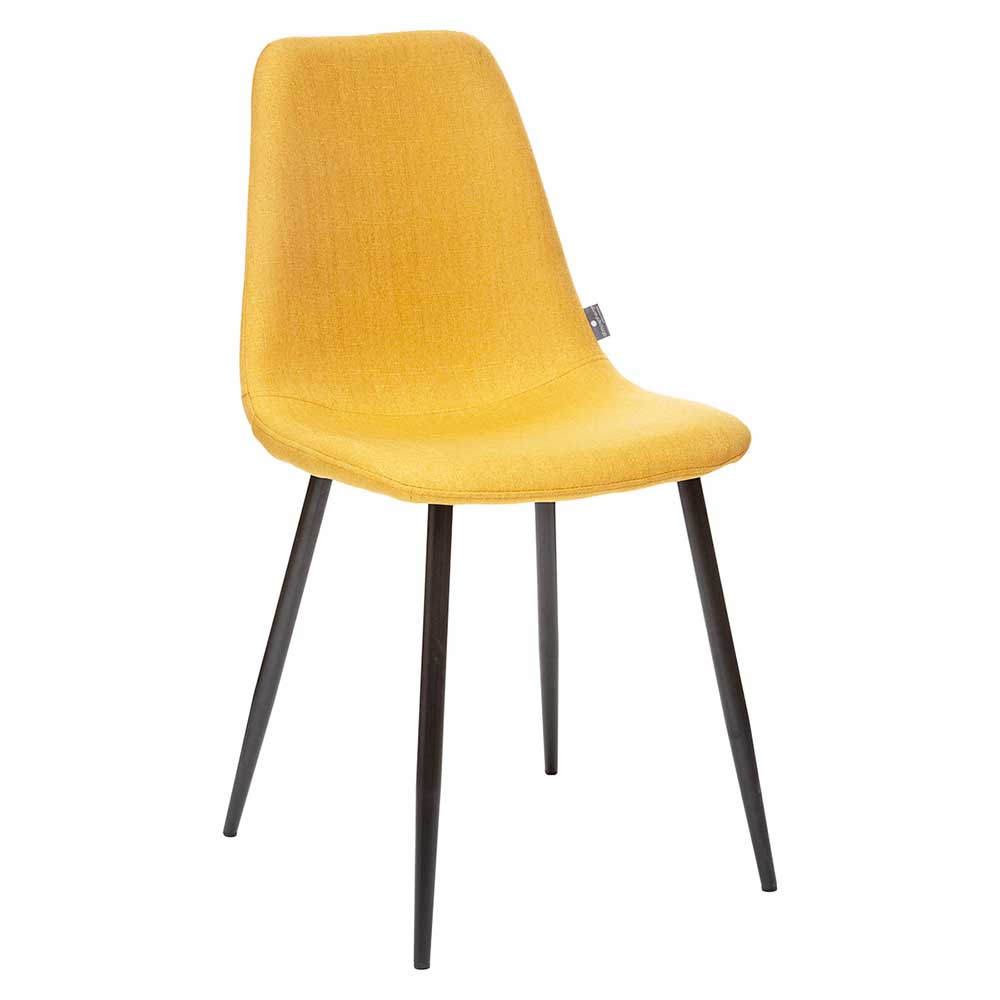 atmosphera-tyka-fabric-dining-chair-yellow-with-black-legs