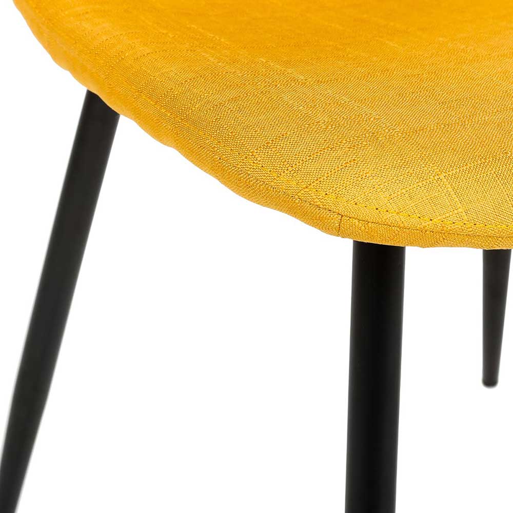 atmosphera-tyka-fabric-dining-chair-yellow-with-black-legs