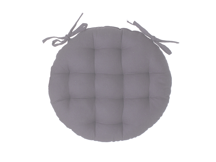 atmosphera-cotton-round-chair-seat-cushion-38-cm-grey