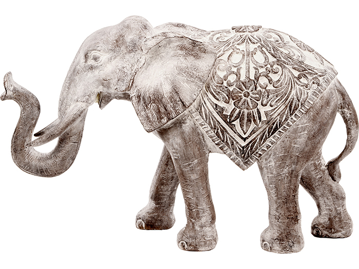 atmosphera-bleached-resin-elephant-figurine-grey-20cm