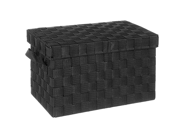 polypropylene-storage-basket-with-lid-black-35cm-x-22-5cm-x-21-5cm