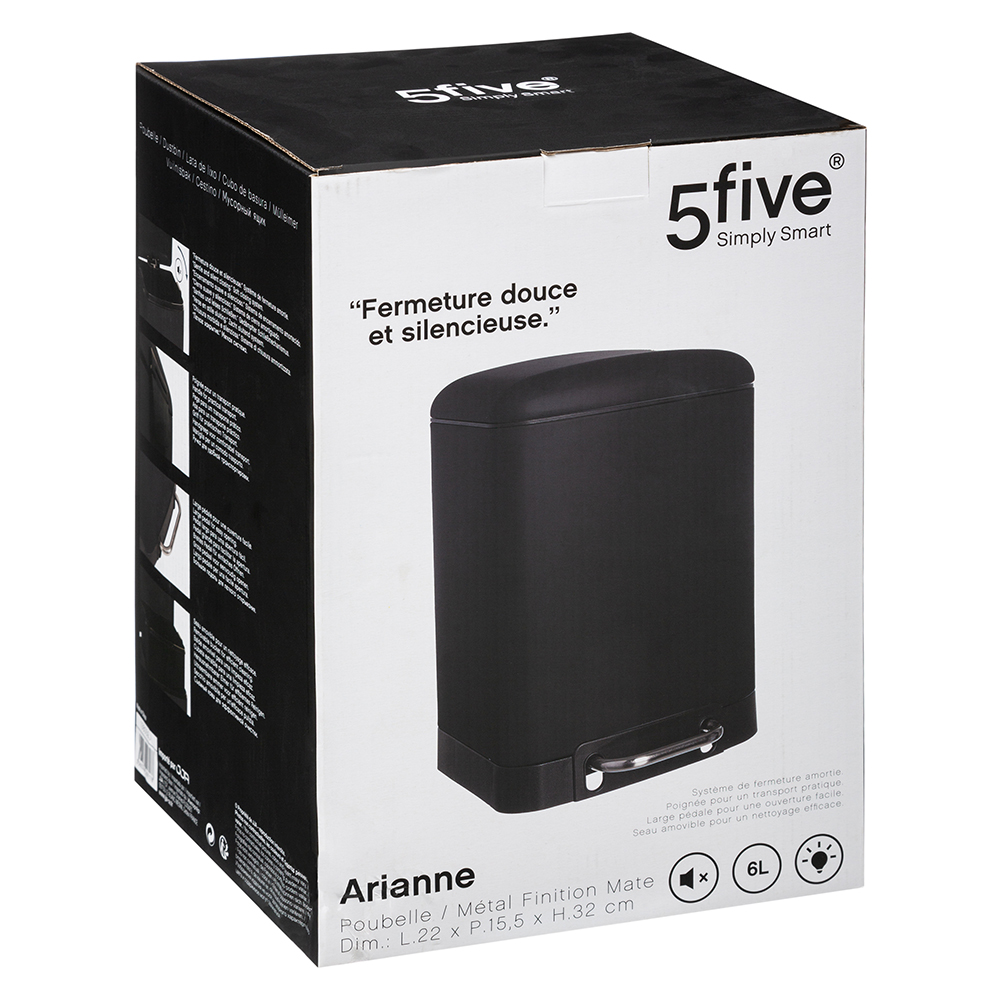 5five-ariane-pedal-waste-bin-with-soft-close-black-6l