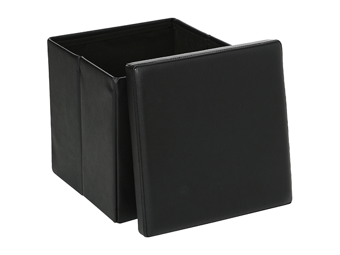 mdf-and-pu-leather-foldable-pouf-stool-black-38-cm