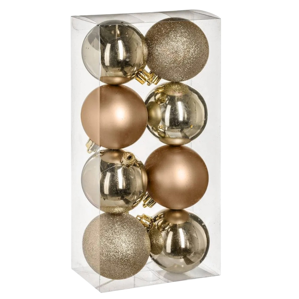 atmosphera-christmas-baubles-set-of-8-pcs-gold-mix-plastic-balls-7-cm