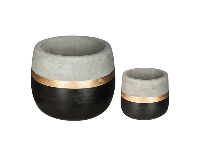 black-and-gold-flower-cement-pot-set-of-2-pieces