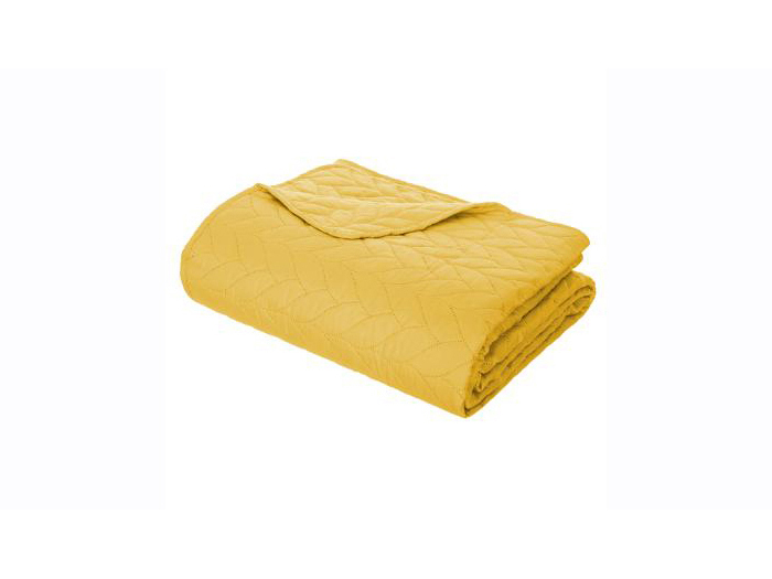 atmosphera-braid-bed-cover-with-2-pillowcases-ochre-yellow-240cm-x-260cm