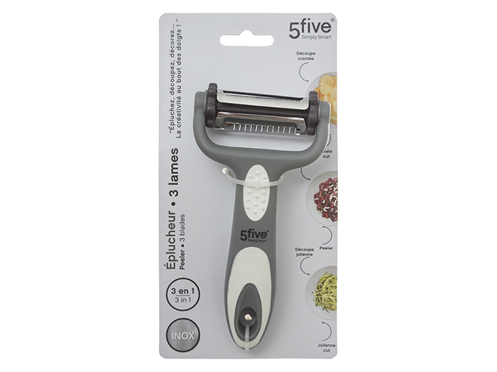 5five-plastic-vegetable-peeler-with-3-blades-grey