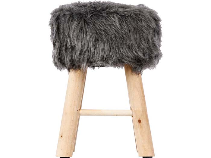 atmosphera-oslo-faux-fur-mini-stool-grey-41-5-cm
