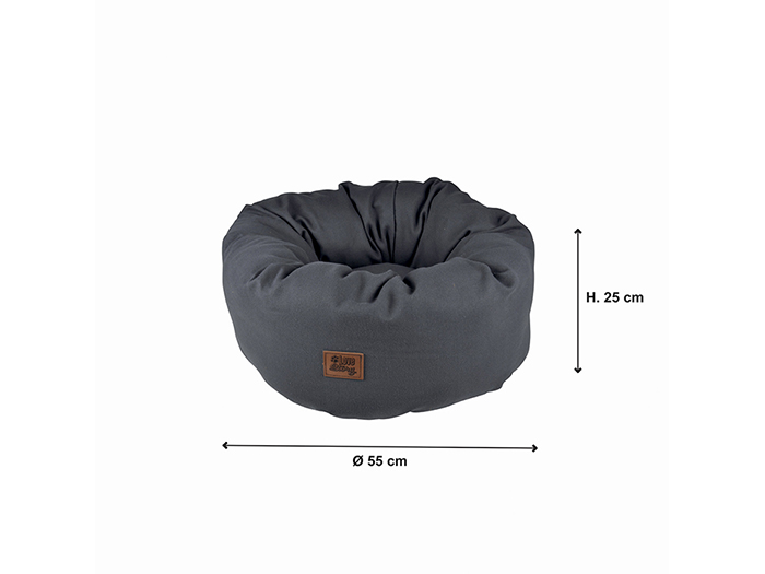 pet-polyester-round-cushion-bed-dark-grey-55cm-x-25cm