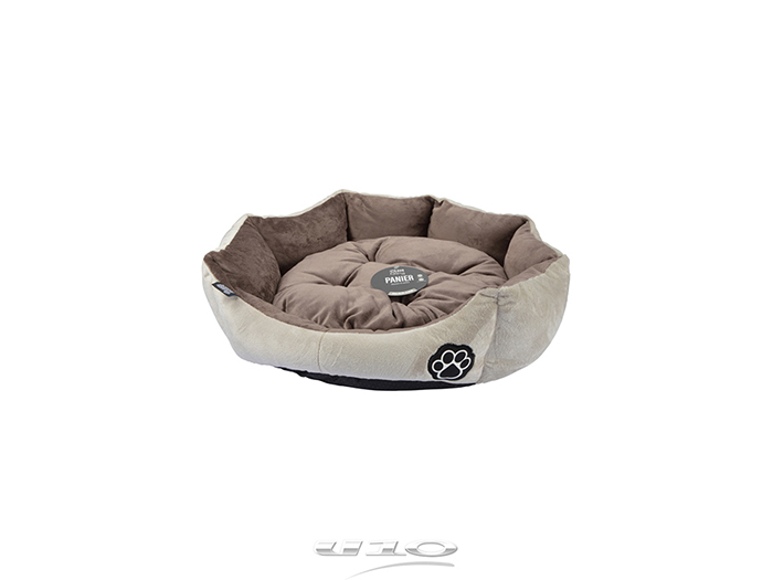 paw-design-patchy-round-polyester-suedette-pet-bed-beige-with-brown-50cm