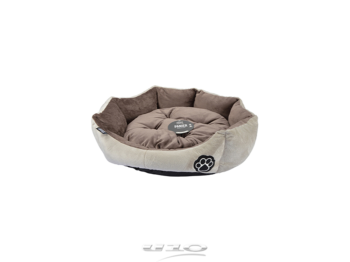 paw-design-patchy-round-polyester-suedette-pet-bed-beige-with-brown-60cm