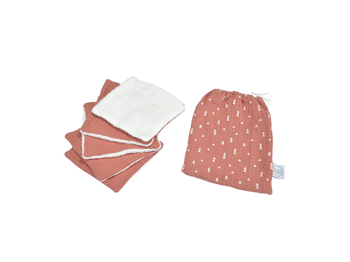 baby-s-cotton-washcloths-set-of-5-pieces-with-bag-terracotta-red-11cm-x-11cm