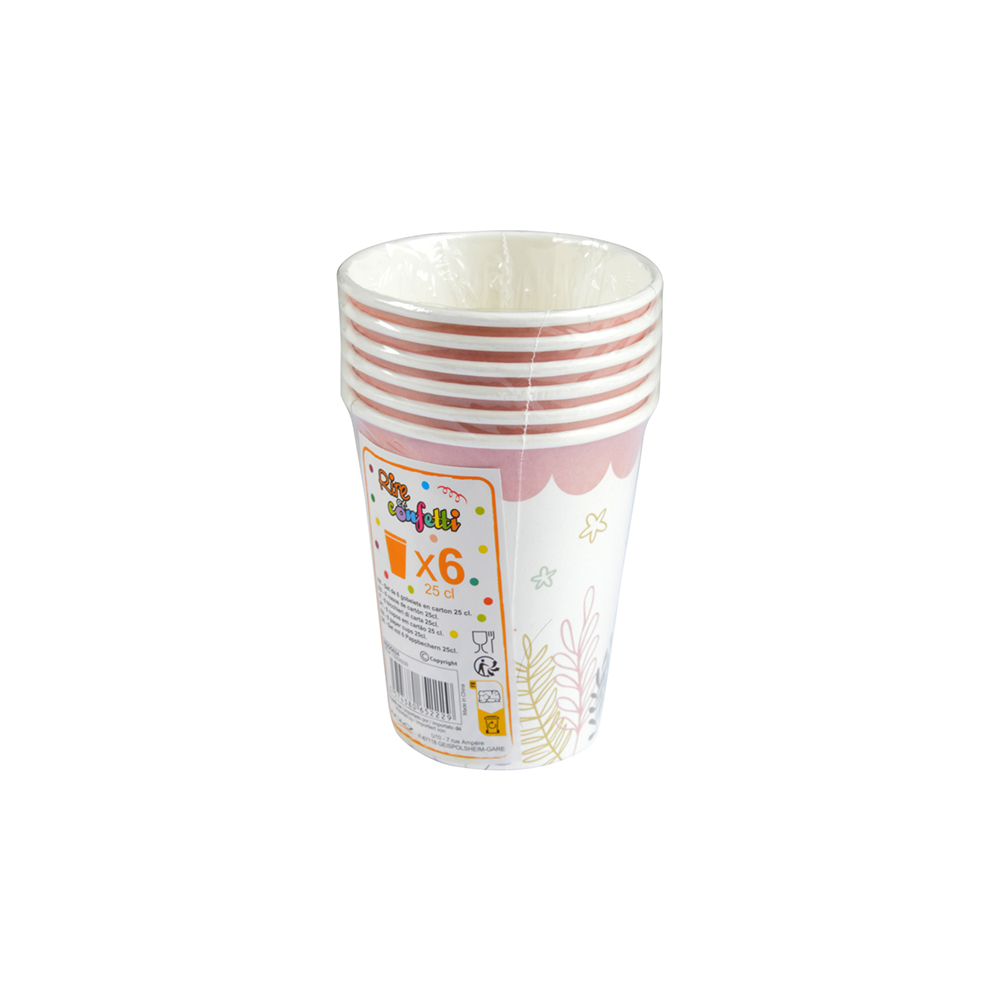 princess-nature-party-paper-cups-set-of-6-pieces-250ml