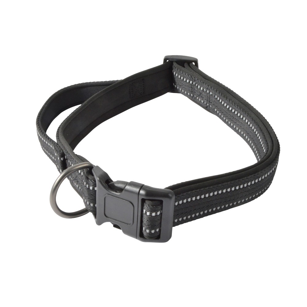 adjustable-nylon-and-neoprene-collar-with-handle-black