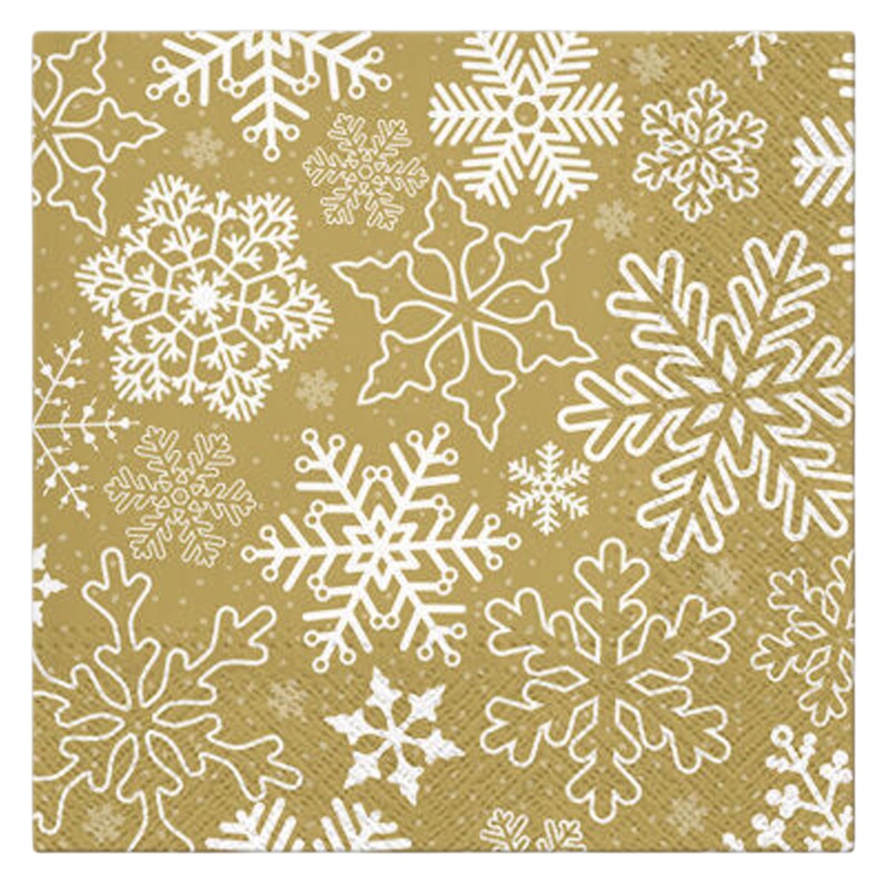 festive-christmas-napkins-gold-with-white-snowflakes-33x33cm