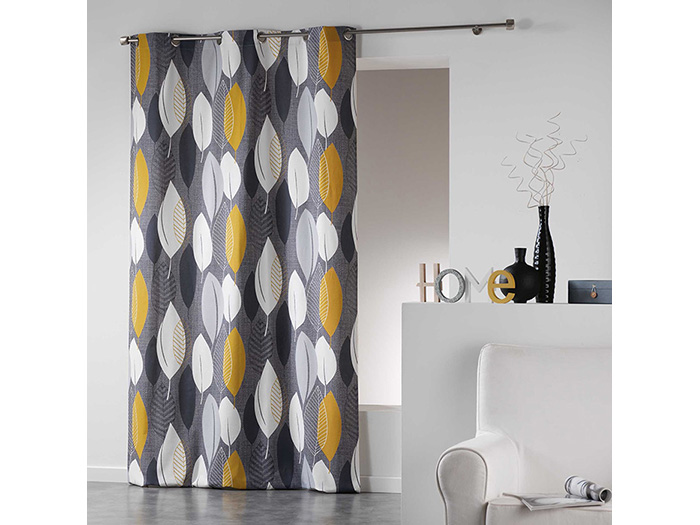 leafy-printed-cotton-eyelet-curtain-140cm-x-240cm-grey-and-yellow