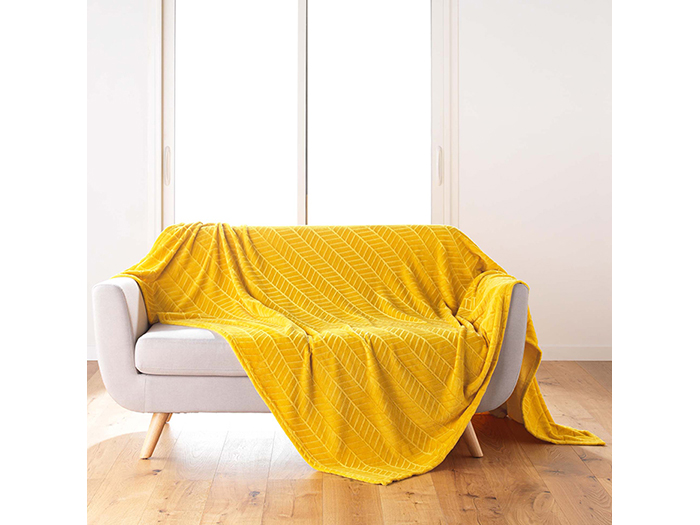 arya-embossed-flannel-blanket-yellow-180cm-x-220cm