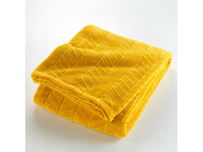 arya-embossed-flannel-blanket-yellow-180cm-x-220cm