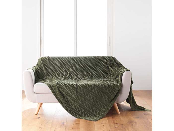 arya-embossed-flannel-blanket-khaki-green-180cm-x-220cm