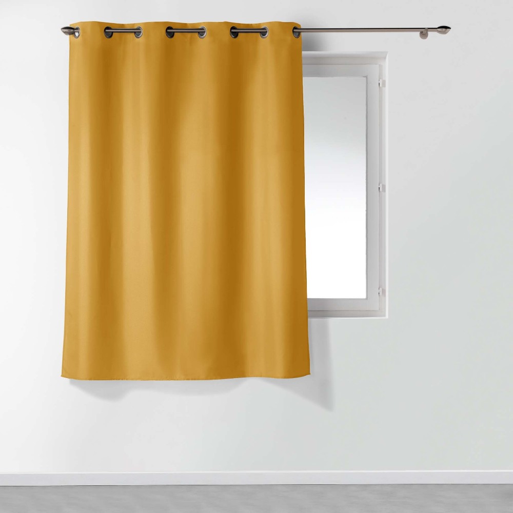 curtain-with-eyelets-plain-polyester-essential-brownish-yellow-140-cm-x-180-cm