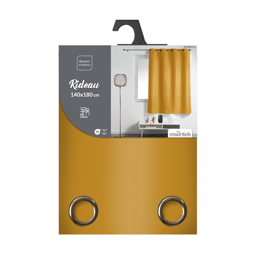 curtain-with-eyelets-plain-polyester-essential-brownish-yellow-140-cm-x-180-cm