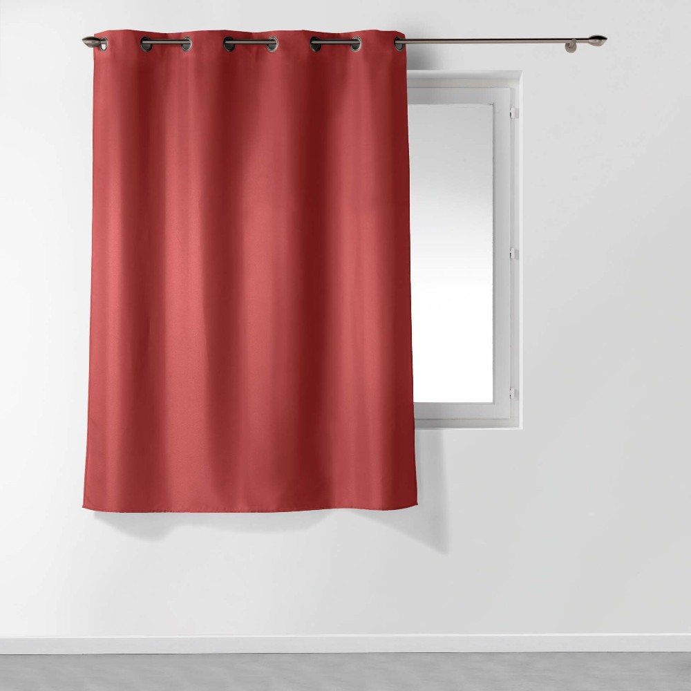 curtain-with-eyelets-plain-polyester-essential-pomegranate-140-cm-x-180-cm