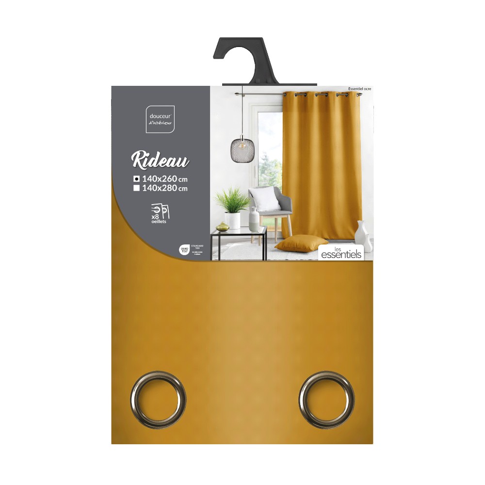curtain-with-eyelets-plain-polyester-essential-brownish-yellow-140-cm-x-260-cm