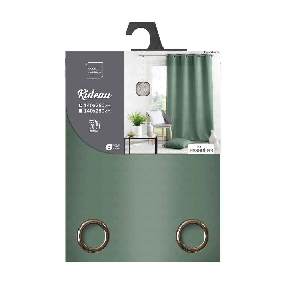 curtain-with-eyelets-plain-polyester-essential-cedar-green-140-cm-x-260-cm
