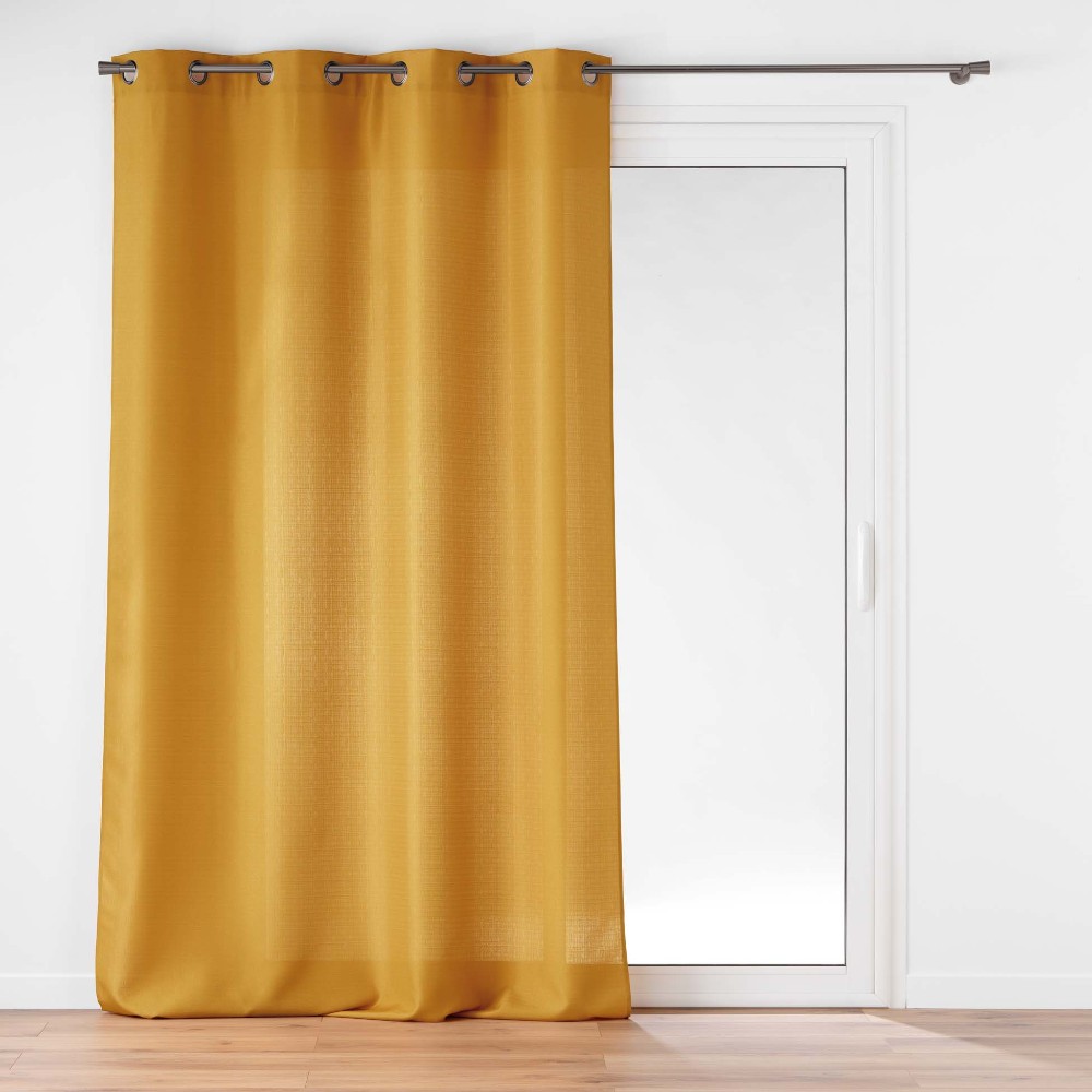 curtain-with-eyelets-polyester-soline-ochre-140-cm-x-260-cm