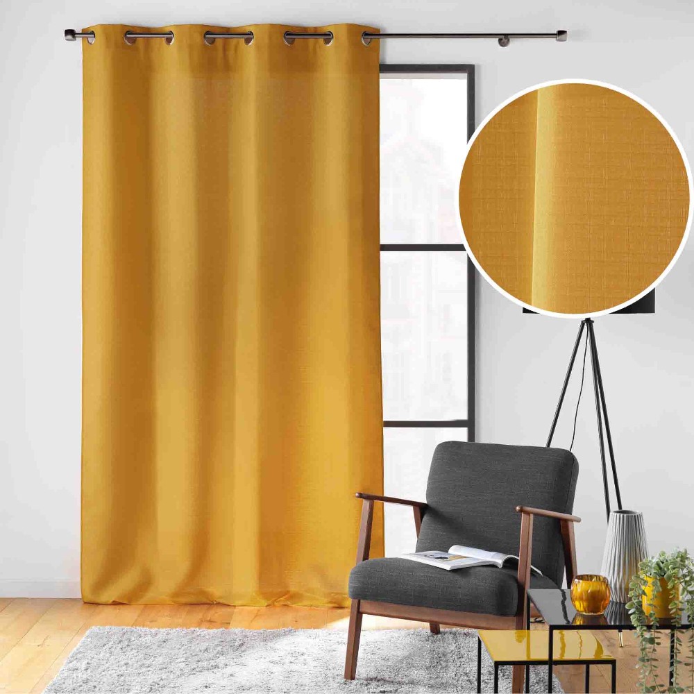 curtain-with-eyelets-polyester-soline-ochre-140-cm-x-260-cm
