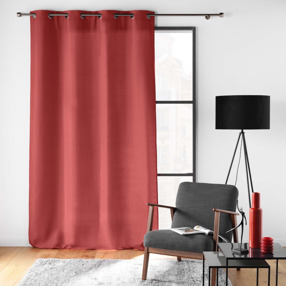 curtain-with-eyelets-plain-polyester-essential-red-140cm-x-260cm