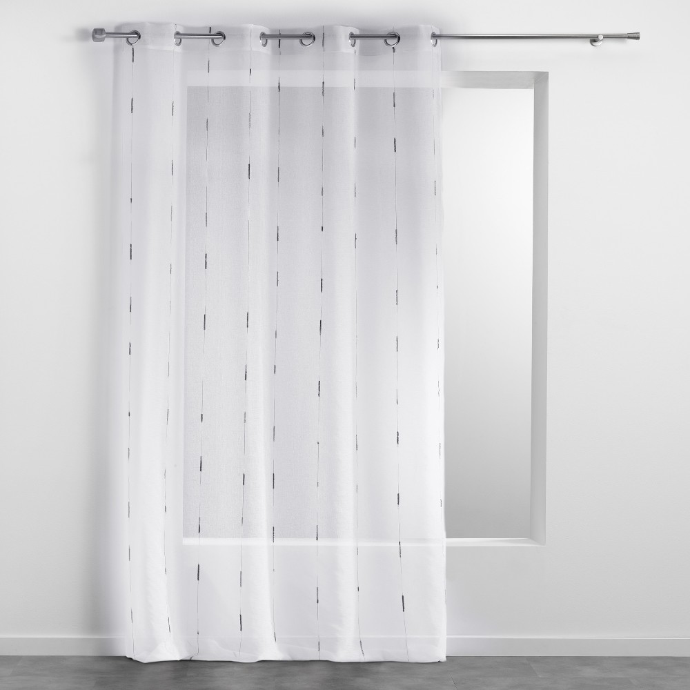 chenille-yarn-sandblasted-voile-net-curtain-with-eyelets-140-x-260-cm-grey