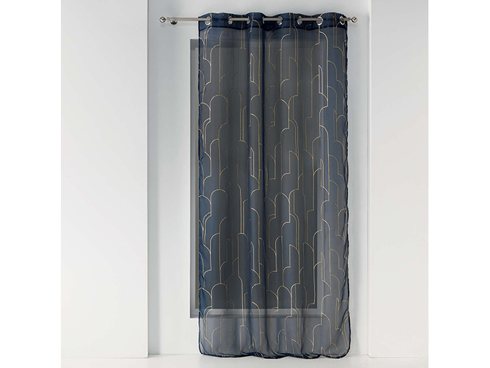 net-curtain-with-eyelets-140-x-240-cm-voile-domea-navy-blue-and-gold