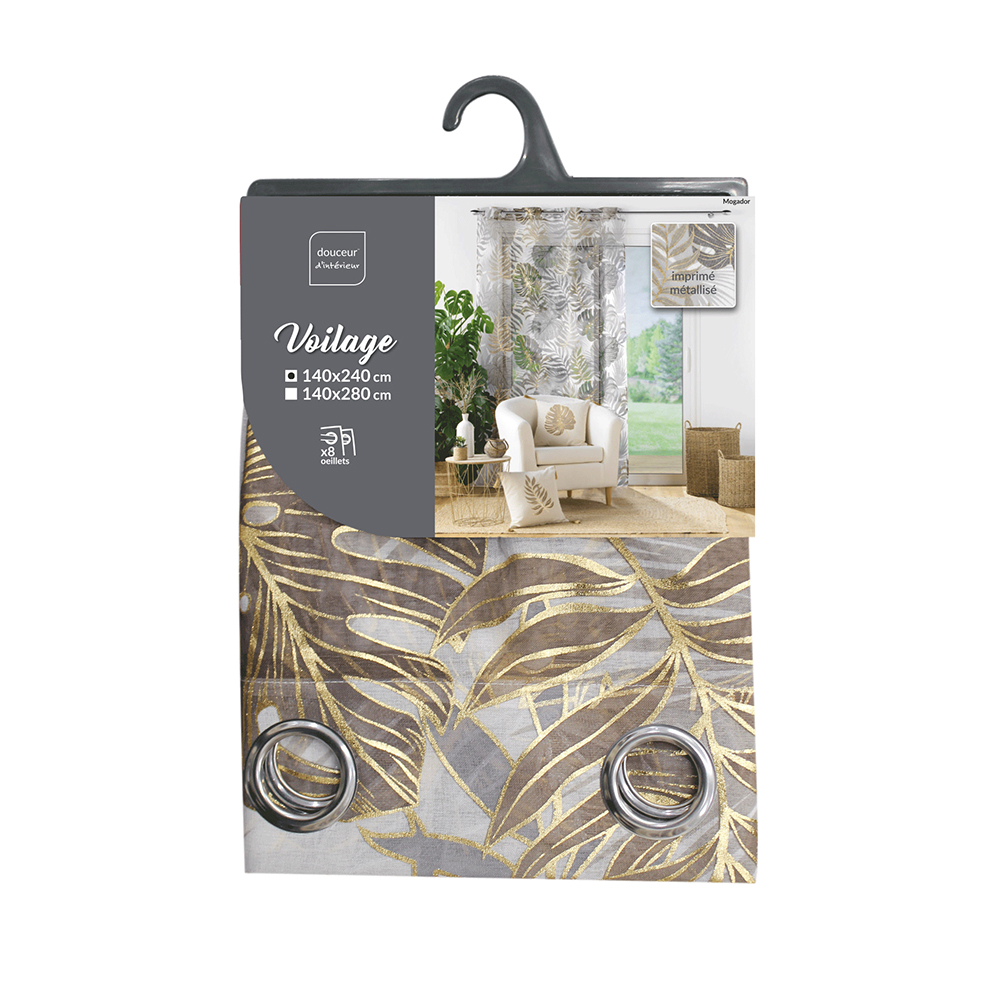 monstera-leaves-design-metallic-print-eyelet-net-curtain-140cm-x-240cm