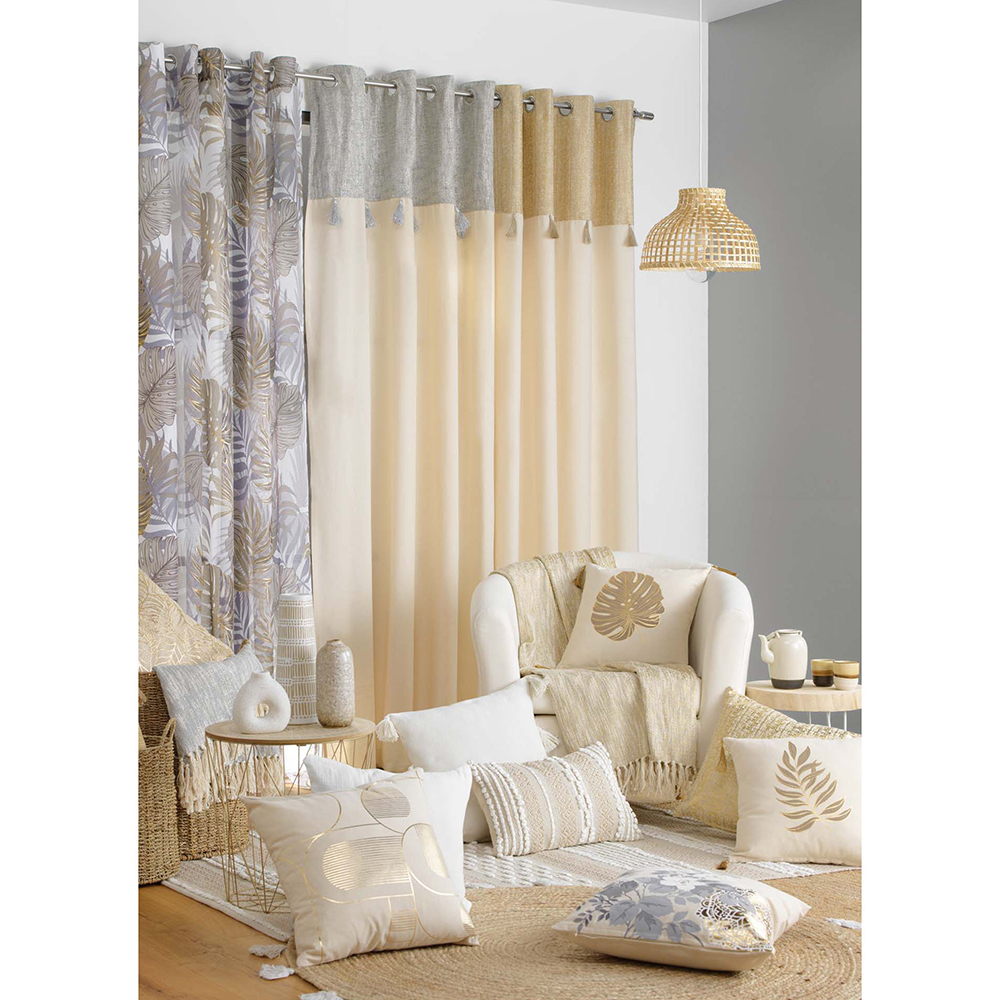 monstera-leaves-design-metallic-print-eyelet-net-curtain-140cm-x-240cm