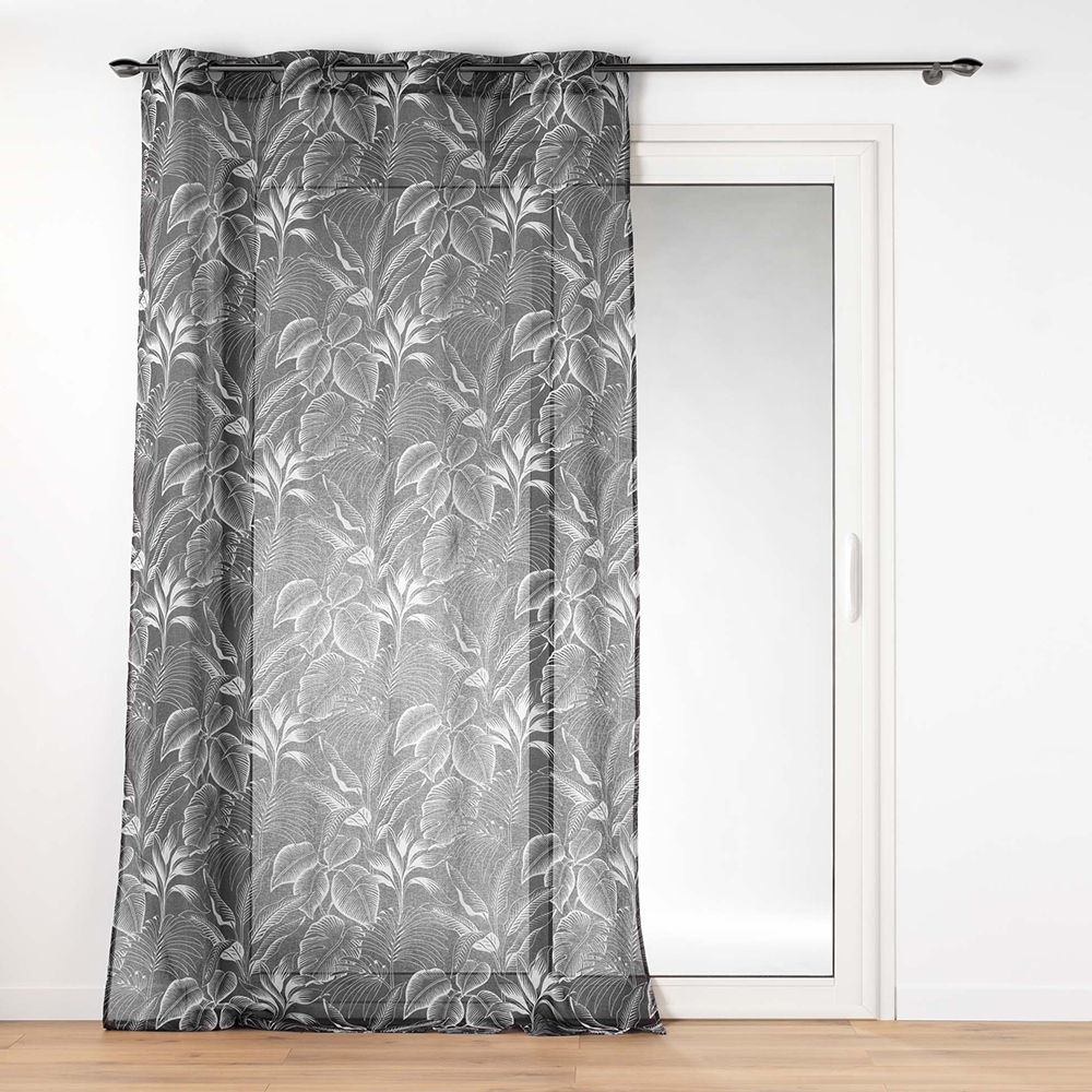 cabana-leaves-design-eyelet-printed-net-curtain-black-140cm-x-240cm