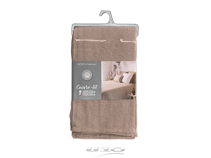 fileo-woven-polycotton-bedspread-for-double-bed-taupe-230cm-x-250cm